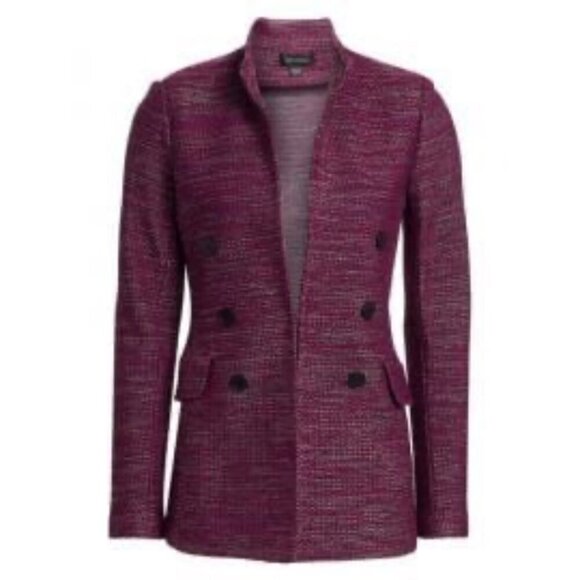 💕ST. JOHN💕 Ombre Ribbon Tweed Knit Jacket Mandarin Collar Pocket Flaps 6 NWOT - Picture 7 of 16